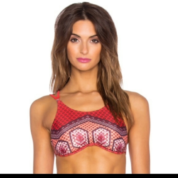 MINKPINK ROSEWATER HIGH NECK BIKINI TOP SIZE SMALL - Picture 2 of 8